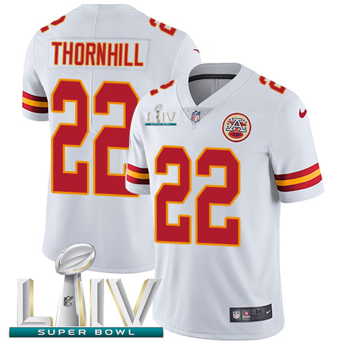 Kansas City Chiefs Nike #22 Juan Thornhill White Super Bowl LIV 2020 Youth Stitched NFL Vapor Untouchable Limited Jersey->kansas city chiefs->NFL Jersey